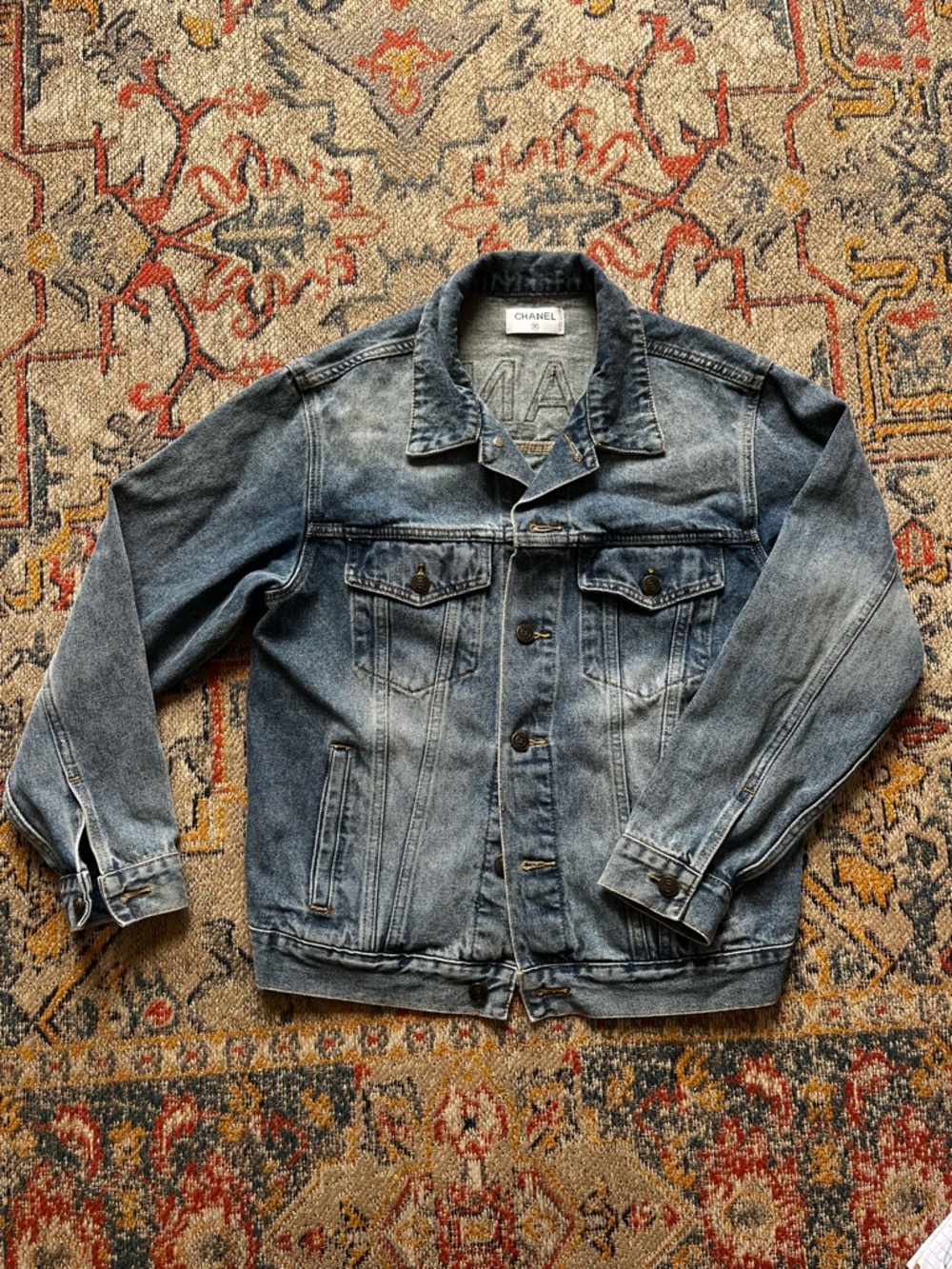 CHANEL Light Blue Washed Denim Jacket